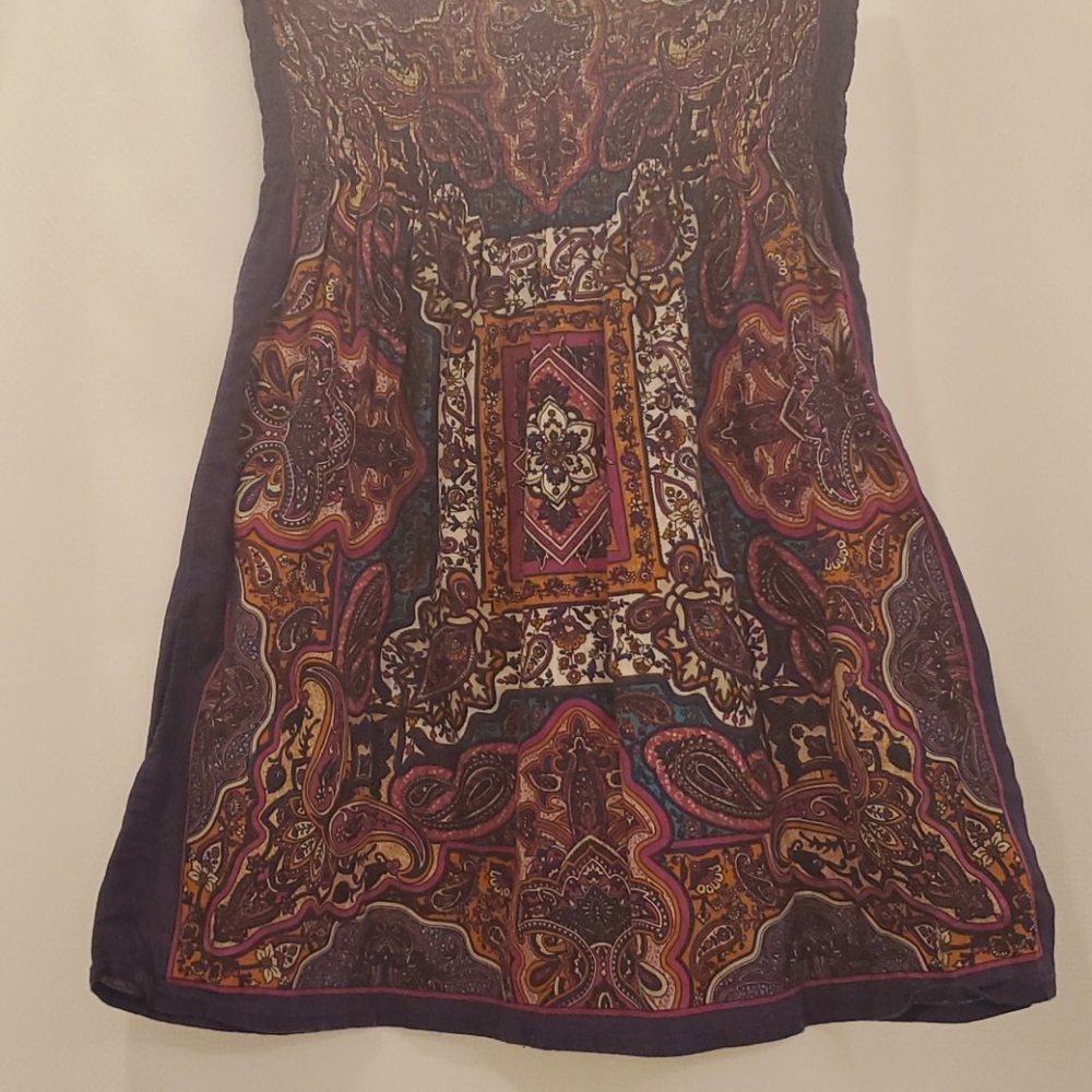Paisley multi-color strapless top